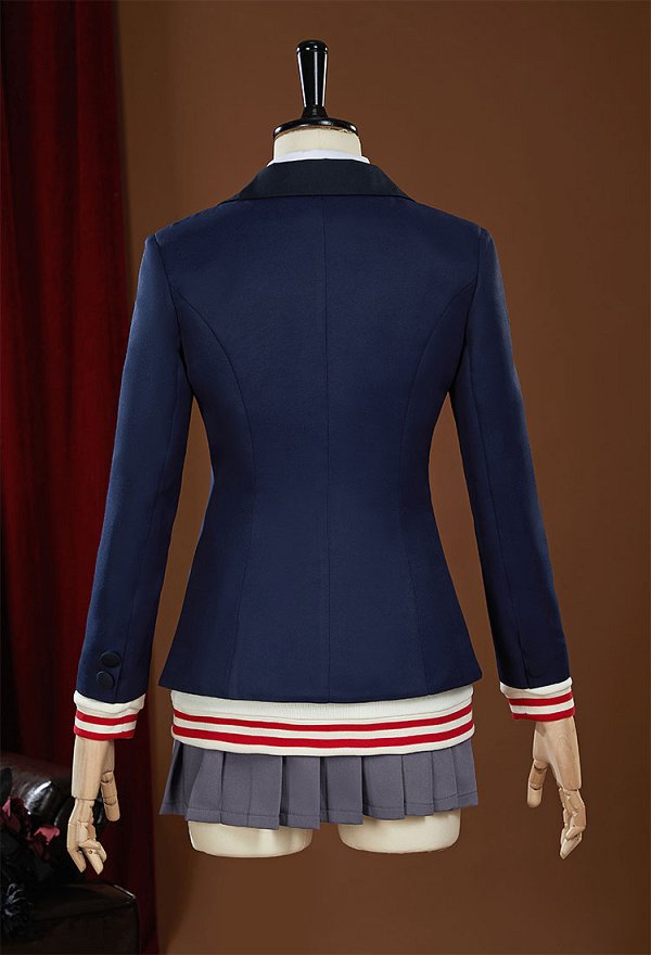 DDD Aira Shiratori Cosplay Costume School Uniform Jacket Skirt with Sweater Set with Bowtie