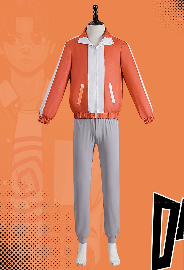 DDD Jin Enjoji Orange Ensemble Cosplay Costume Vestes et pantalons