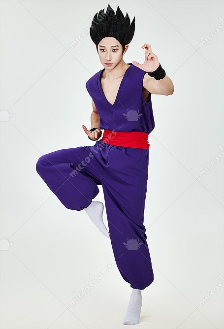 DB Saiyaman Disfraz de Cosplay Conjunto de top y pantalón con cinturón y muñequeras