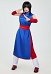 DB Cosplay Costume Cheongsam sin mangas y pantalones rojos con cinturón muñequera