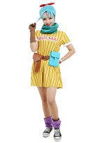 Anime Z Bulma Cosplay Costume Dress with Scarf and Belt Anime Z Bulma Cosplay Costume Dress with Scarf and Belt