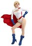 Superheroine Powerful Girl Kara Karen Cosplay Leotardo con Capa