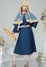 Delicious in Dungeon Marcille Disfraz de Cosplay Vestido y capa combinados con mochila y cinturón