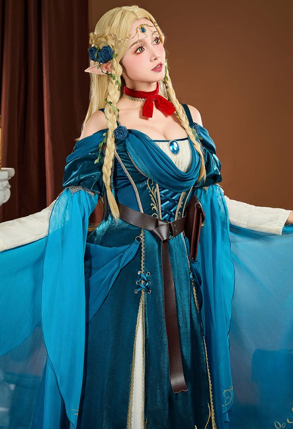 Gloutons et Dragons Marcille Donato Costume de Cosplay Robe avec ceinture et collier
