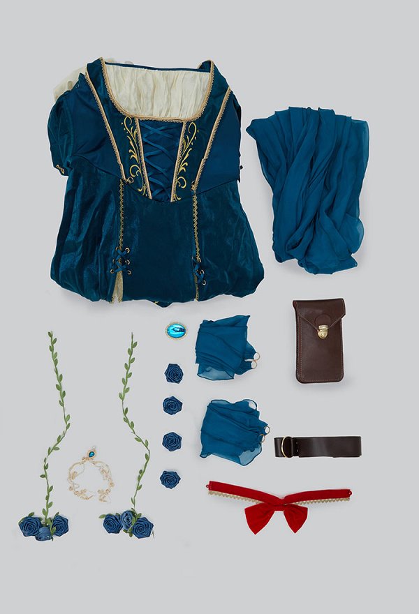 Gloutons et Dragons Marcille Donato Costume de Cosplay Robe avec ceinture et collier