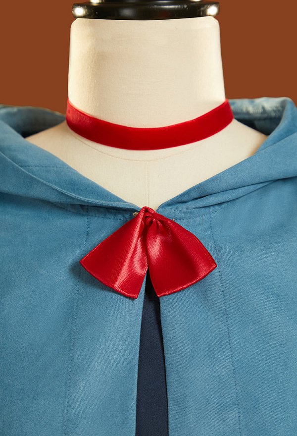Delicioso en Dungeon Marcille Donato Cosplay Traje Azul Vestido Chal con Pantalones y Bolsas Premium Ver