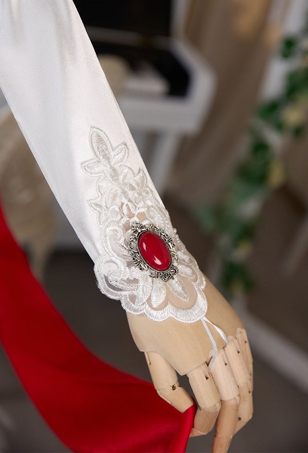 Delicious in Dungeon Falin Cosplay Vestido con cuello y guantes