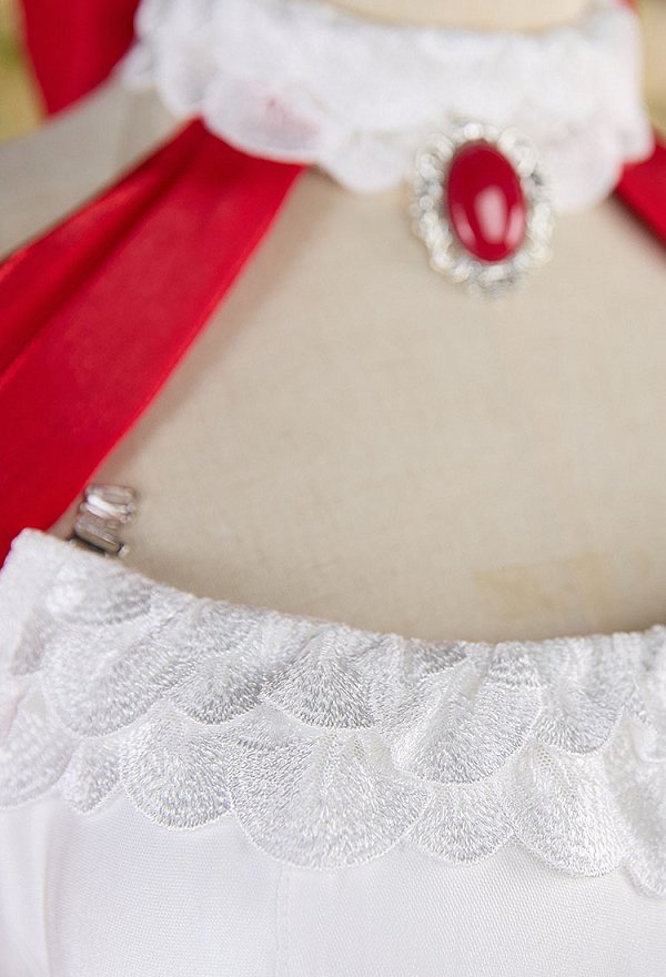 Delicious in Dungeon Falin Cosplay Vestido con cuello y guantes