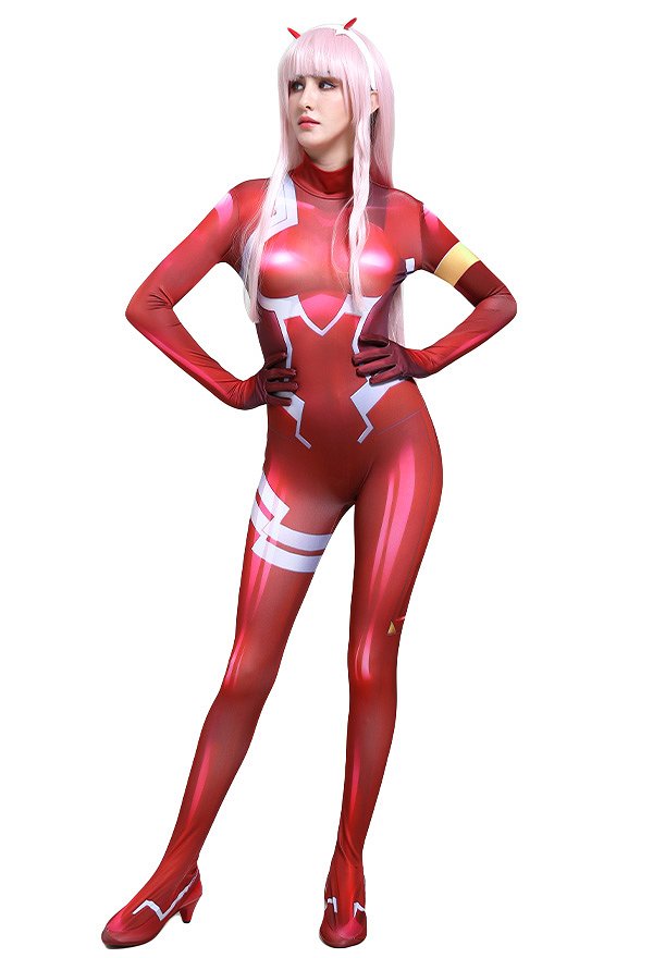 DARLING in the FRANXX Zero Two Code 002 Plugsuit Jumpsuit 3D Printed Zentai Cosplay Costume