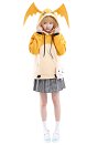 Digital Monster Digimon Patamon Sudadera con Capucha con Cordón Alado Jersey Bordado Atuendos diarios de Gran Tamaño con Bandolera de Bolsillo