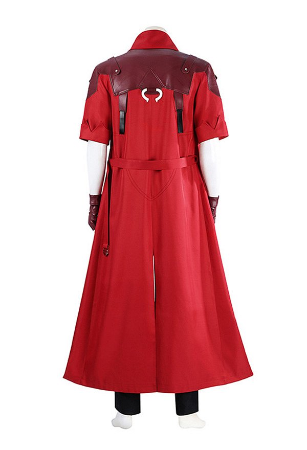 DMC Dante Cosplay Costume Top Pants with Red Long Jacket Anime Version
