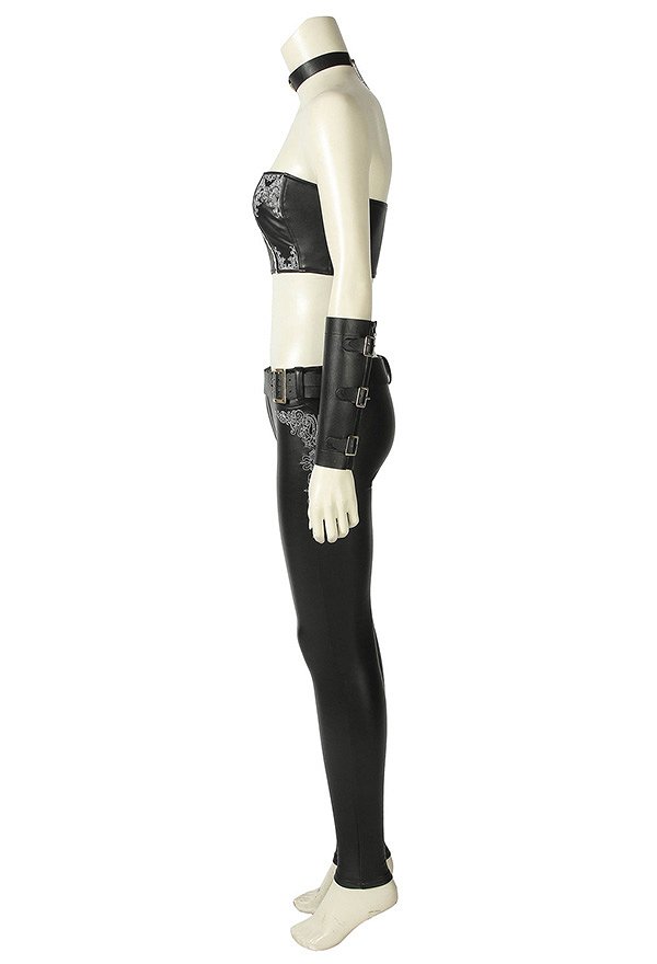 DMC Trish Cosplay Costume Black Suit Tube Top and Pants with Belt
