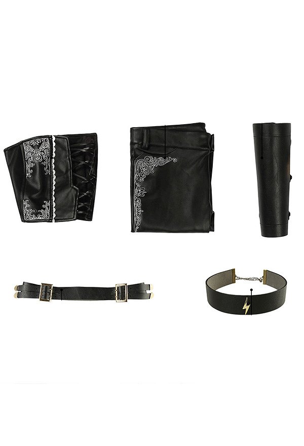 DMC Trish Cosplay Costume Black Suit Tube Top and Pants with Belt