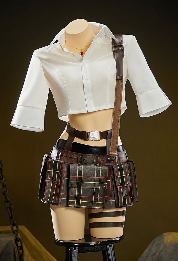 Camisa y falda de disfraz de cosplay femenino de DMC con pantalones cortos y guantes