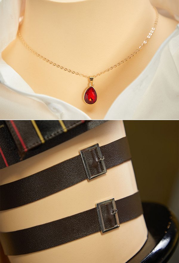 Camisa y falda de disfraz de cosplay femenino de DMC con pantalones cortos y guantes