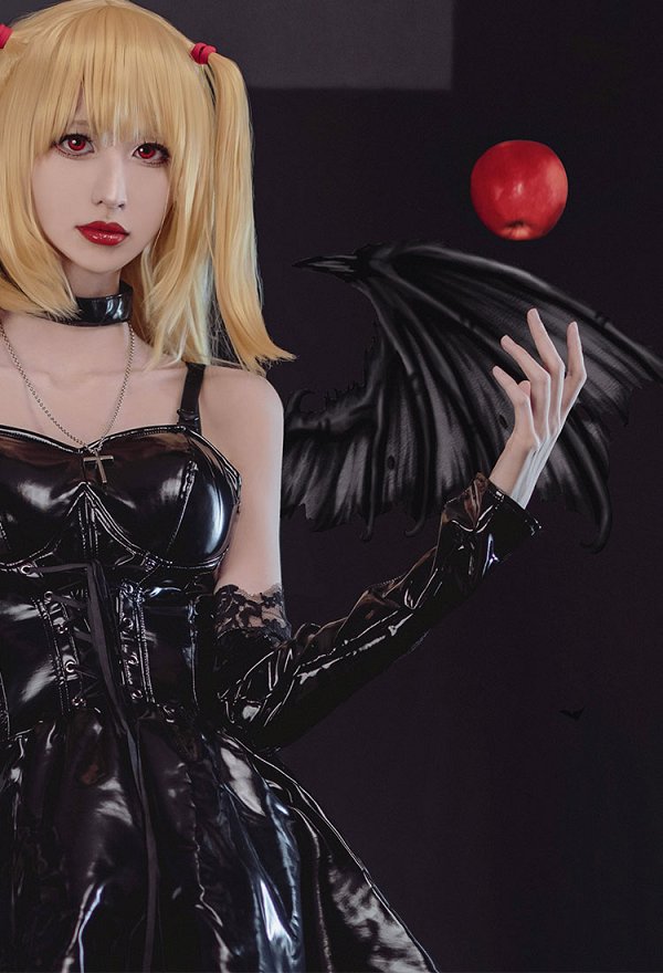 Death Book Misa Dark Gothic Cosplay Costume Vestido con Medias