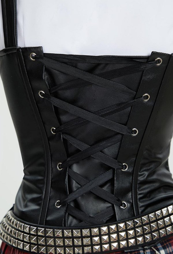 Death Book MisaMisa Cosplay Kostüm Hemd Westen Set Rot Kariertem Rock Taillenkette Death Book MisaMisa Cosplay Kostüm Hemd Westen Set Rot Kariertem Rock Taillenkette