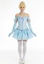 Cinderella Belle Princess Derivative Corset Dress Set Lace-up Corset Top and Layered Skirt with Gloves and Bow