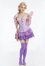Long Hair Princess Derivative Corset Dress Set Lace-up Corset Top and Layered Skirt with Gloves and Bow