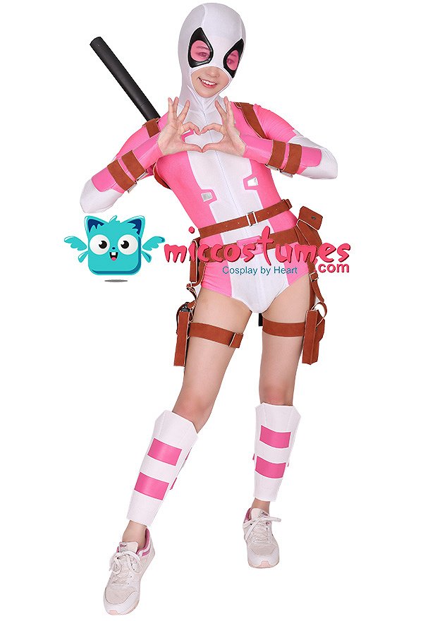 Superhéroe Traje de Licra Spandex con Cinturón Inspirado por GwenPool Gwendolyn Gwen Poole Orden