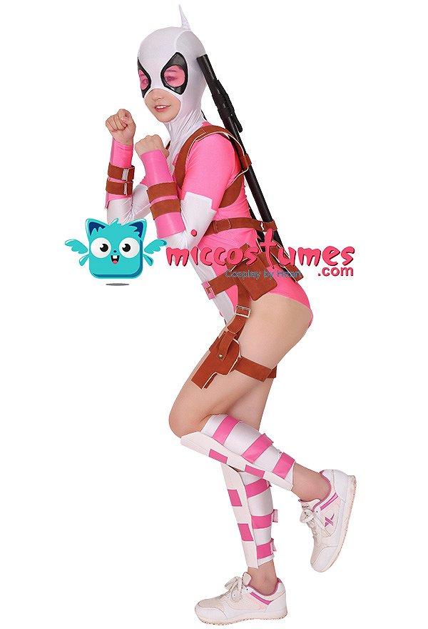 Superhéroe Traje de Licra Spandex con Cinturón Inspirado por GwenPool Gwendolyn Gwen Poole Orden