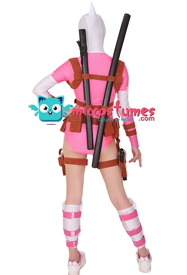Superhéroe Traje de Licra Spandex con Cinturón Inspirado por GwenPool Gwendolyn Gwen Poole Orden