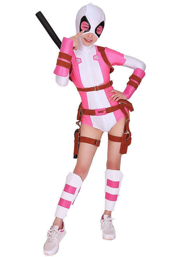 Superhéroe Traje de Licra Spandex con Cinturón Inspirado por GwenPool Gwendolyn Gwen Poole Orden