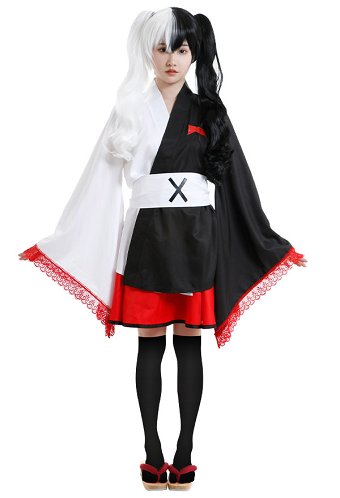 Danganronpa Monokuma Kimono Haori Cover Up Cosplay Costume Dress