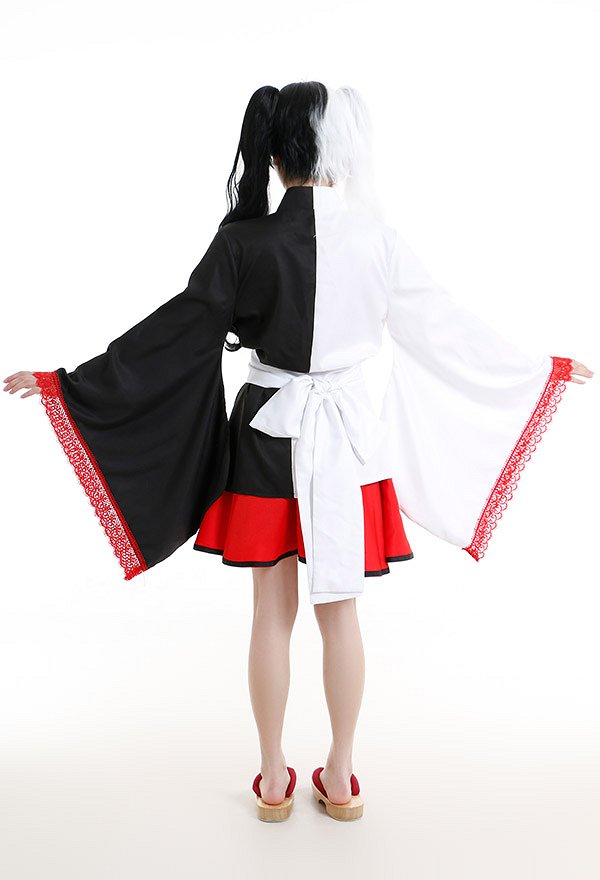 Danganronpa Monokuma Kimono Haori Cover Up Cosplay Costume Dress