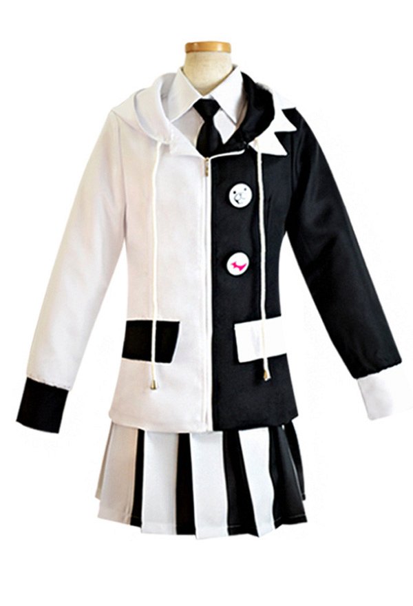 Danganronpa Mujer Monokuma Traje de Cosplay Uniforme con Corbata
