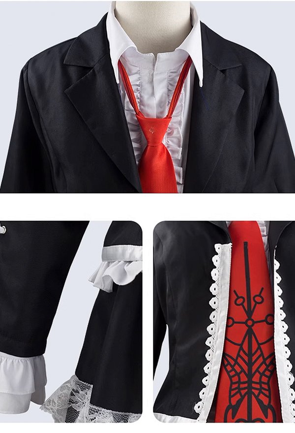 Danganronpa Yasuhiro Taeko Gothic Cosplay Costume Shirt Jacket with Skirt and Tie