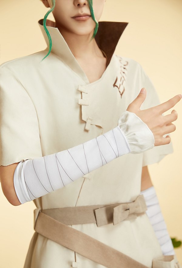 Doctor STONE Senkuu Cosplay Vestido de Traje con Puños Cinturón Doctor STONE Senkuu Cosplay Vestido de Traje con Puños Cinturón