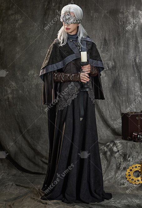 Dark Souls Fire Keeper Cosplay Vestido con capa y guantes