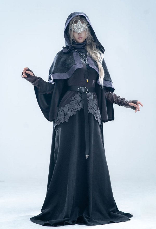 Dark Souls Fire Keeper Cosplay Vestido con capa y guantes