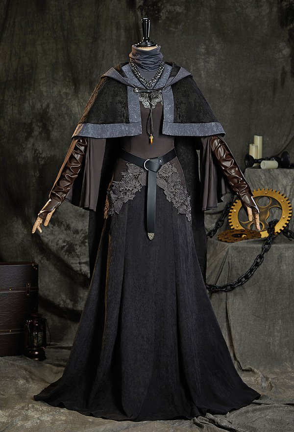 Dark Souls Fire Keeper Cosplay Vestido con capa y guantes