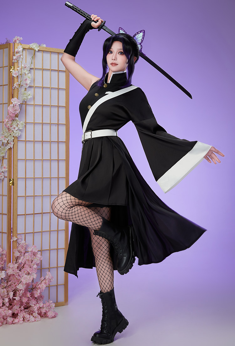 KNY Derivative Team Uniform Outfit Asymmetrical Outwear Skirt and Vest with Belt and Fishnet Stockings