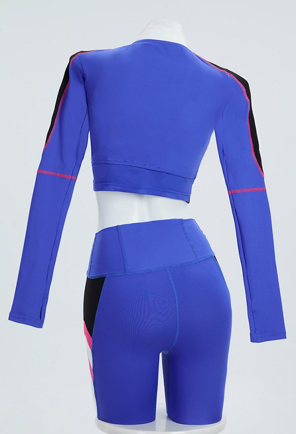 DVA Derivative Gestreiftes Yoga Wear Sportbekleidung Oberteil Leggings Jacke