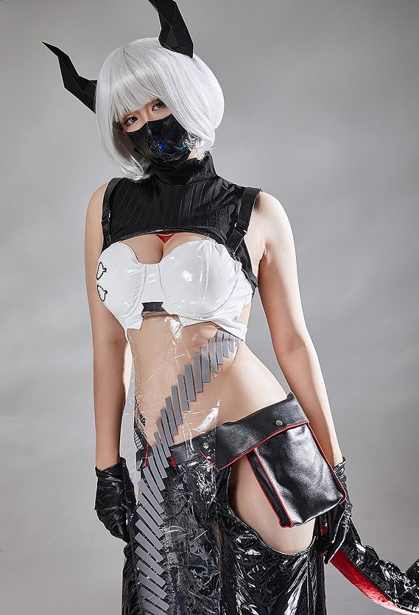 Miccostumes x Mobbunny x Echanis Enicha ThermoALTER Cyberpunk Dragon Girl Costume Lingerie Set Top and Pants with Tail