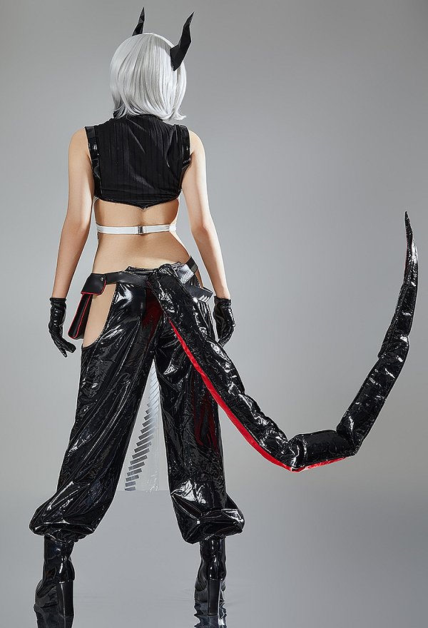 Miccostumes x Mobbunny x Echanis Enicha ThermoALTER Cyberpunk Dragon Girl Costume Lingerie Set Top and Pants with Tail