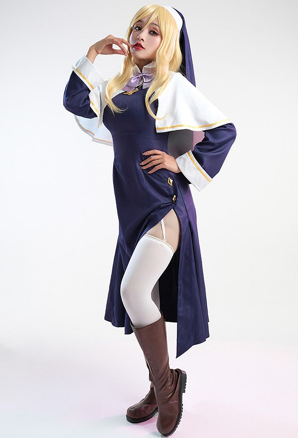 Engage Kiss Costume de Cosplay Sharon Holygrail Tenues de Robe de Nonne Engage Kiss Costume de Cosplay Sharon Holygrail Tenues de Robe de Nonne