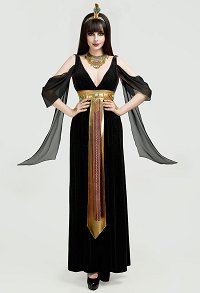 Halloween Kleopatra Kostüm Ägyptisches Königinkleid mit Gürtel Tiara