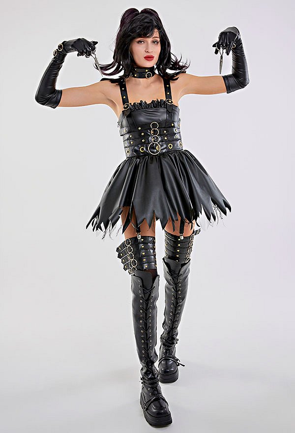 Edward Scissorhands Edward Cosplay Costume Female Horror Gothic Dress for Halloween Edward Scissorhands Edward Cosplay Costume Female Horror Gothic Dress for Halloween