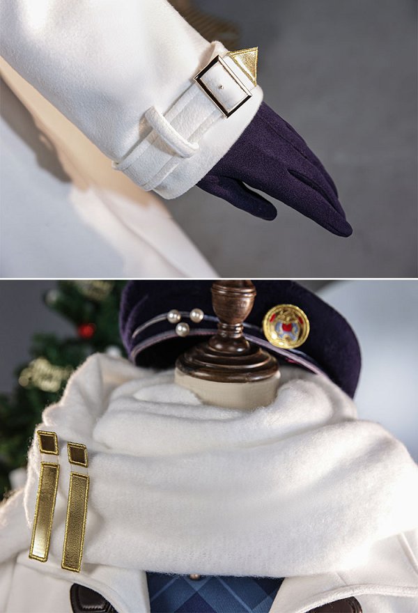 Ayanami Rei Cosplay de invierno Vestido con chaqueta y bufanda