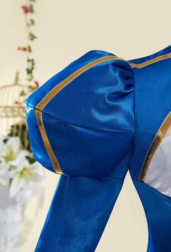 FSN Saber Altria Cosplay Costume Top and Skirt with Hair Clip