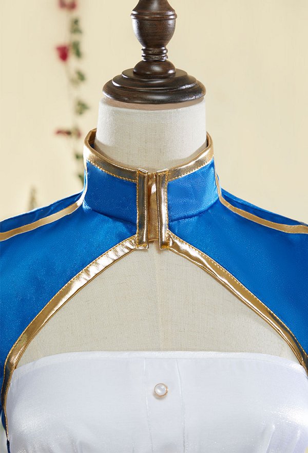 FSN Saber Altria Cosplay Costume Top and Skirt with Hair Clip