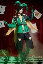 The Freak Circus Harlequin Cosplay Kostüm Grünes Clown Outfit Futter und Jacke Hose Umhang The Freak Circus Harlequin Cosplay Kostüm Grünes Clown Outfit Futter und Jacke Hose Umhang