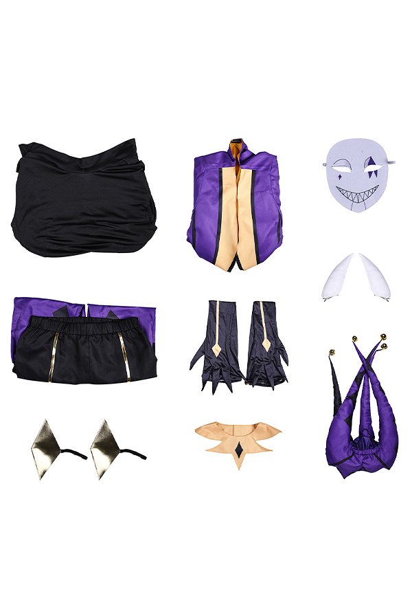 The Freak Circus The Jester Cosplay Costume Purple Clown Costume Lining and Trousers Cape and Mask The Freak Circus The Jester Cosplay Costume Purple Clown Costume Lining and Trousers Cape and Mask