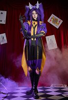The Freak Circus The Jester Cosplay Kostüm Lila Clownkostüm Futter und Hose Umhang Maske The Freak Circus The Jester Cosplay Kostüm Lila Clownkostüm Futter und Hose Umhang Maske