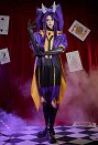 The Freak Circus The Jester Cosplay Costume Purple Clown Costume Lining and Trousers Cape and Mask