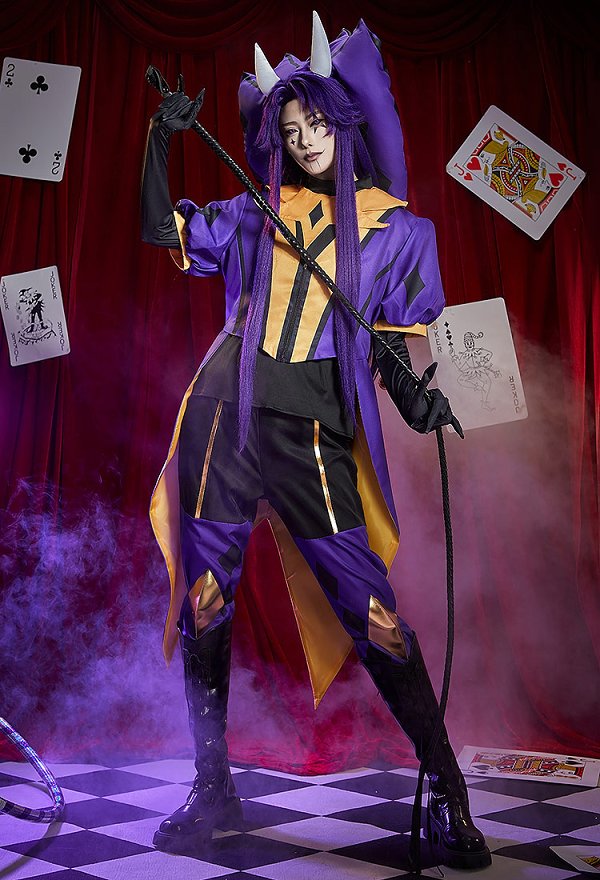 The Freak Circus The Jester Cosplay Costume Purple Clown Costume Lining and Trousers Cape and Mask The Freak Circus The Jester Cosplay Costume Purple Clown Costume Lining and Trousers Cape and Mask